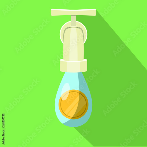 Tap dripping with coins vector design illustration