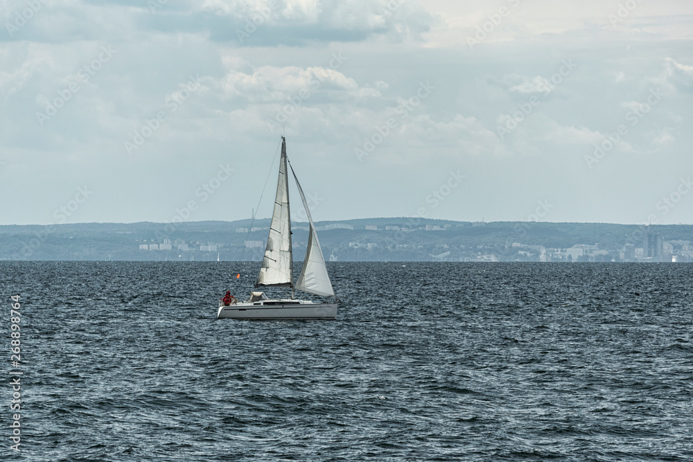 Sailboat on the sea, Baltic sea, Poland