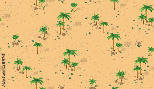 Forest desert pattern seamless background trees desert isometric repeating nature landscape