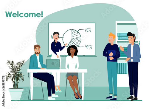 Familiarity with the team vector icon. Team work concept illustration. Workers realistic style design, designed for web and app. Eps 10.