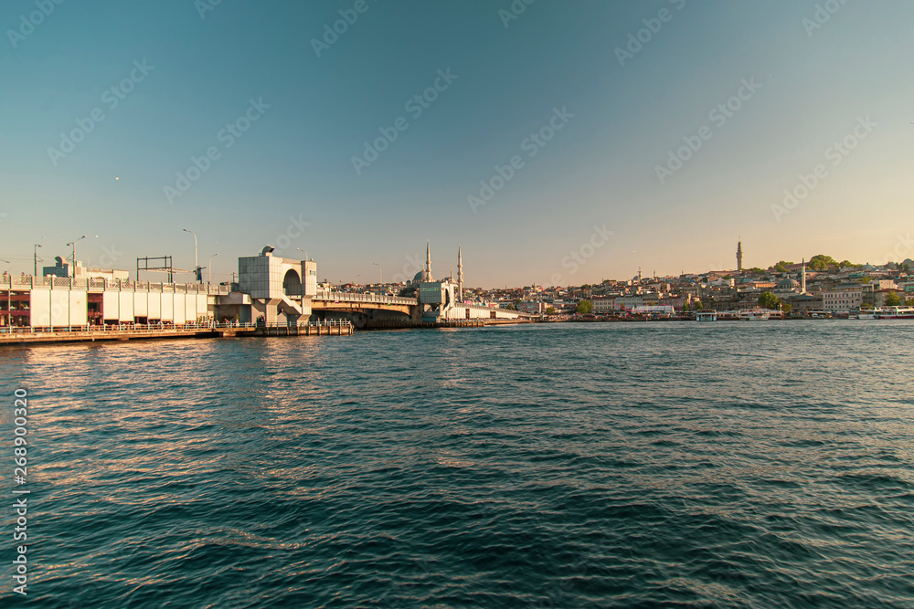 Western part of istanbul view during evening time