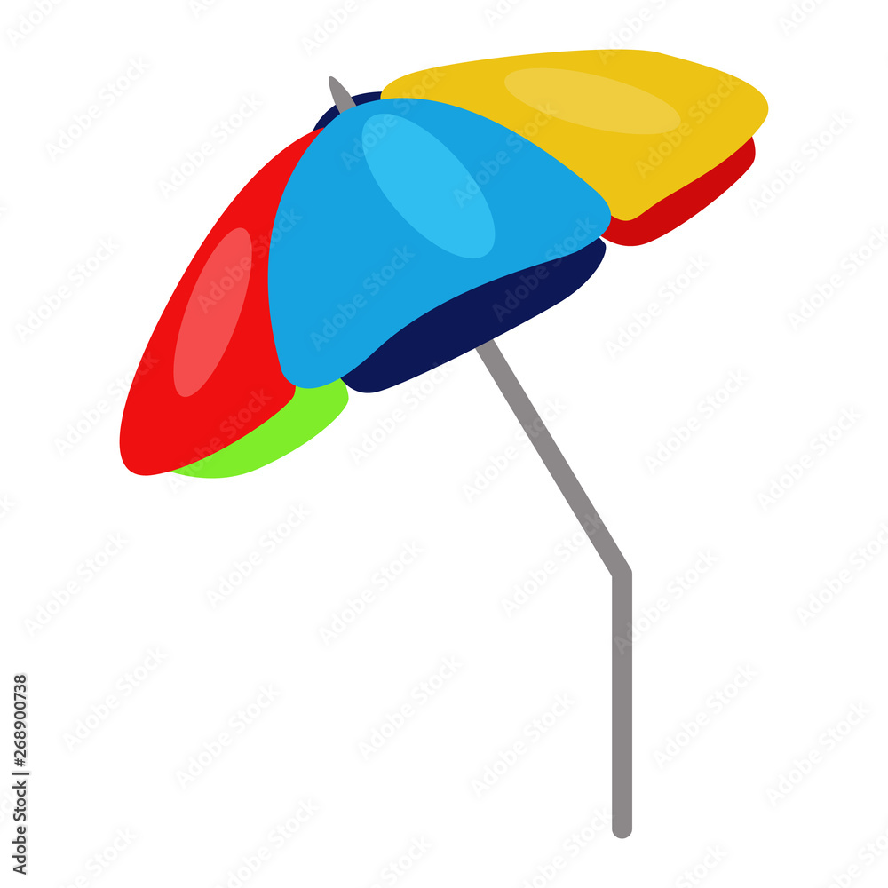 Beach umbrella vector icon on a white background. Parasol illustration  isolated on white. Sun protection realistic style design, designed for web  and app. Eps 10. Stock Vector | Adobe Stock