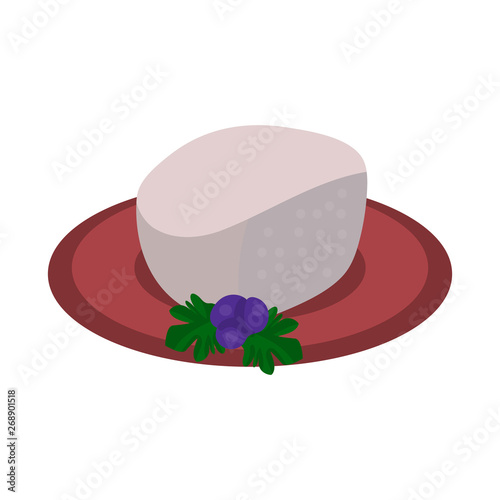 Isolated object of cheeses and Suluguni sign. Collection of cheeses and wooden stock vector illustration.