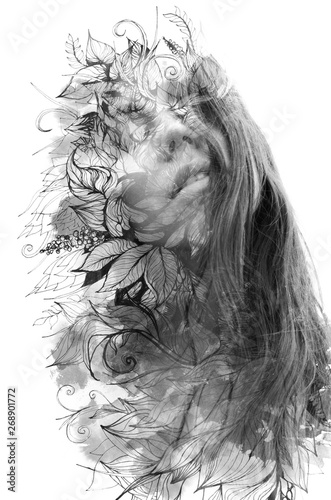 Double exposure. Paintograp...