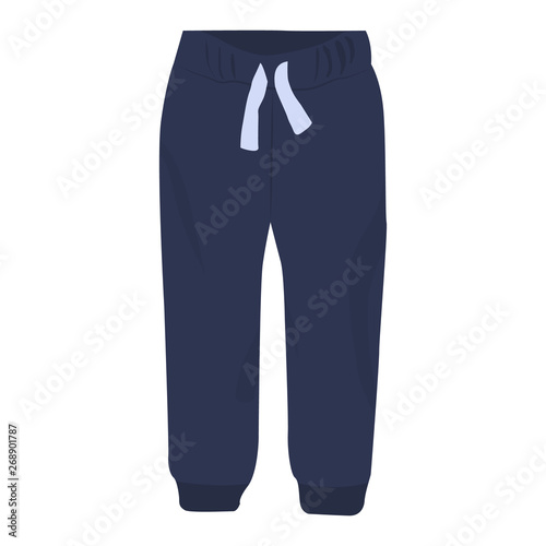 Sweatpants vector icon on a white background. Pants illustration isolated on white. Sport clothes realistic style design, designed for web and app. Eps 10.