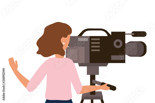 Man holding videocamera design