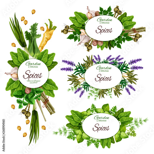 Herbs, spices and organic farm herbal seasonings