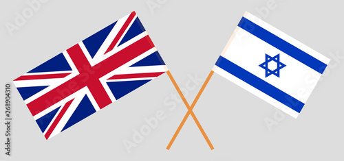 The UK and Israel. British and Israeli flags