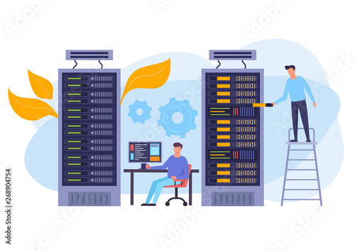 Storage database concept. Vector flat graphic design isolated illustration