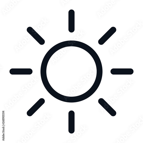Sun icon isolated on white background. Sun icon in trendy design style. Sun vector icon modern and simple flat symbol for web site, mobile app, UI. Sun icon vector illustration, EPS10.