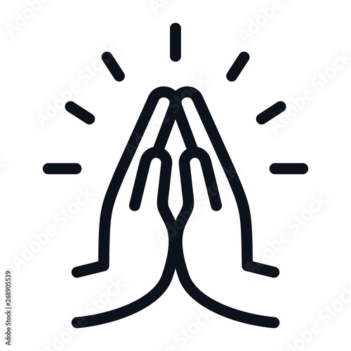 Pray icon isolated on white background. Pray icon in trendy design style. Pray vector icon modern and simple flat symbol for web site, mobile app, UI. Pray icon vector illustration, EPS10.