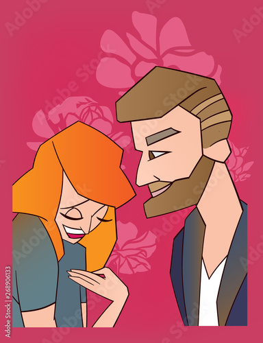 complement vector illustration women men flirt