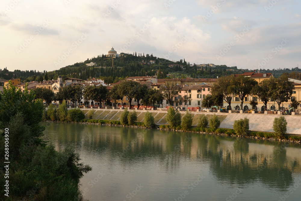 VERONA, ITALY - september 2016: Verona. Veneto region. City of Verona with river at sunny day. Italy