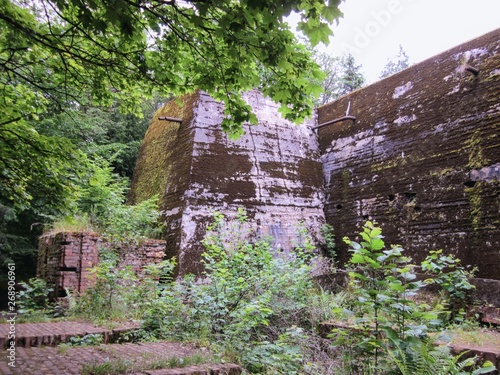 Wolf's Lair (Wolfsschanze, Wolfschanze, Wilczy Szaniec) - Adolf Hitler's first military headquarters in World War II, Gierloz near Ketrzyn, Poland. The largest object, Hitler's reinforced bunker photo