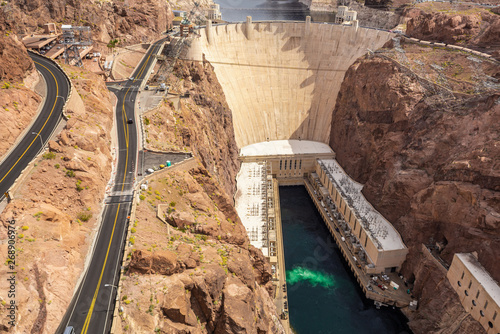 Hoover Dam located on the Nevada and Arizona border, very popular tourist attraction. USA photo