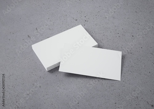 Bussiness card mockup.Bussiness cards on concrete background.template - 3d render