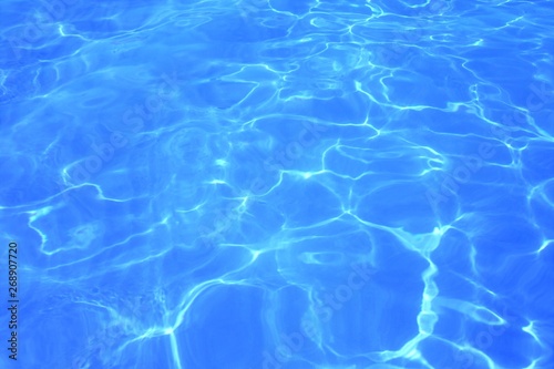 Blue ripped water in the swimming pool Swimming pool water surface background