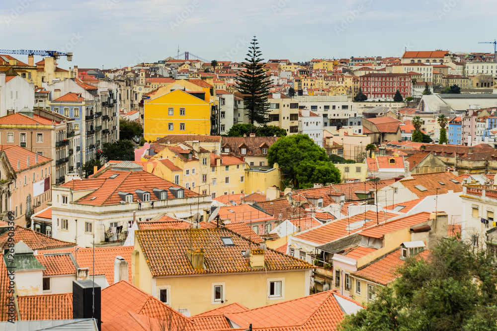 City of Lisbon in Portugal, view from above.
