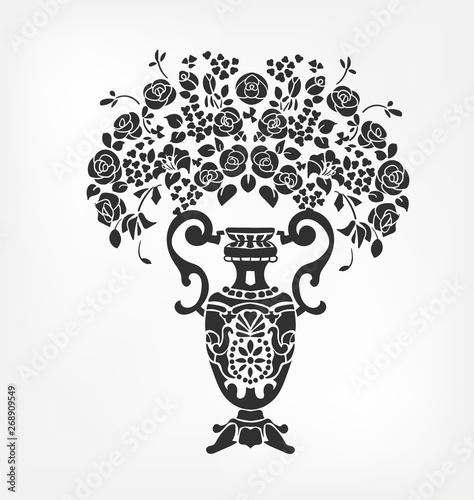vector victorian baroque design elements flower vase