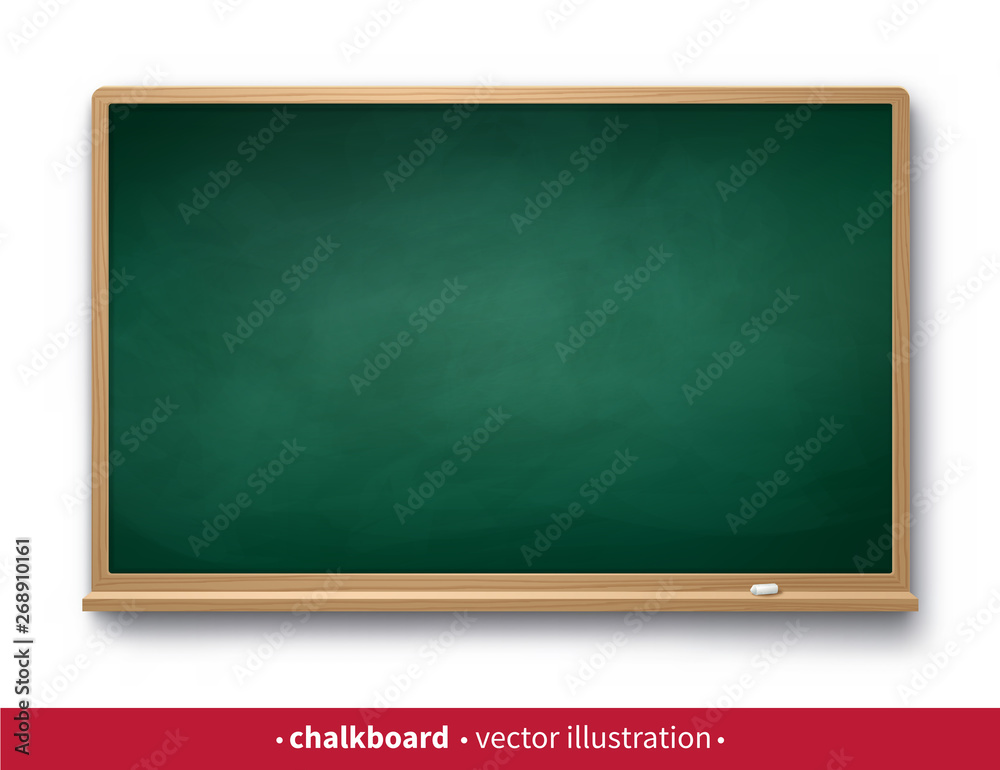 Chalkboard with wooden frame with piece of chalk