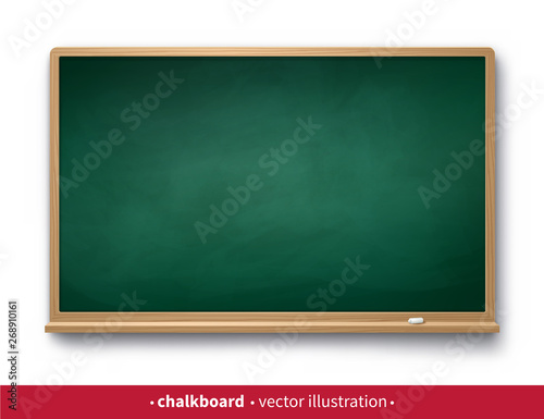Chalkboard with wooden frame with piece of chalk