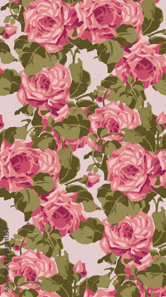 vector rose seamless vicrotian wallpaper pattern decorative