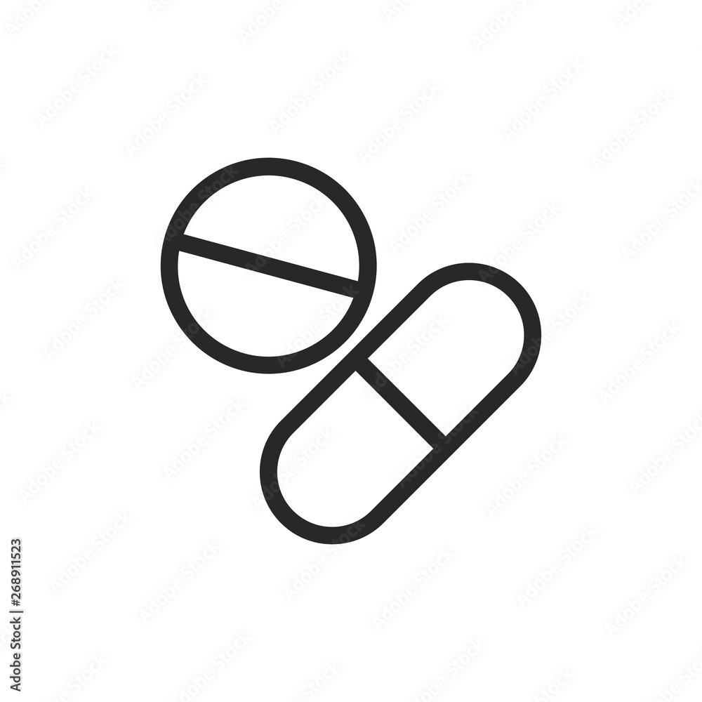 Pills vector icon Pills vector icon
