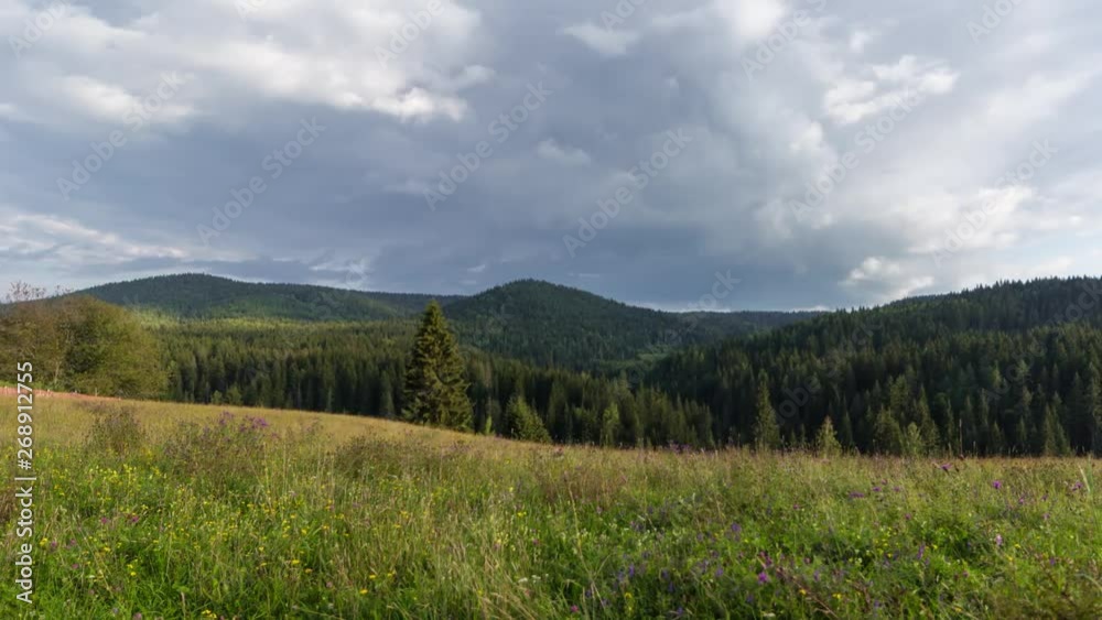 Mountain meadow time lapse panorama 4k video Mountain meadow time lapse panorama 4k video