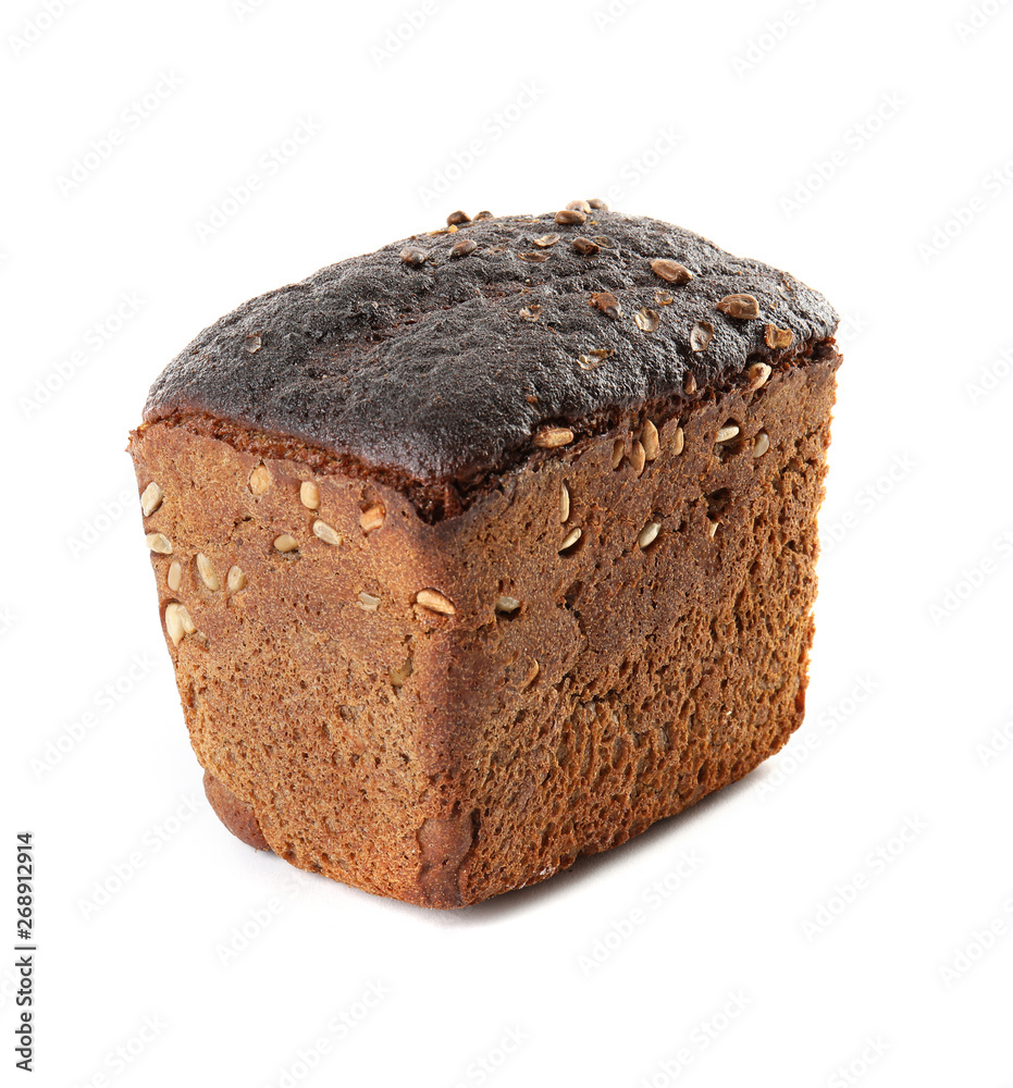 Rye bread with sunflower seeds isolated on white Rye bread with sunflower seeds isolated on white