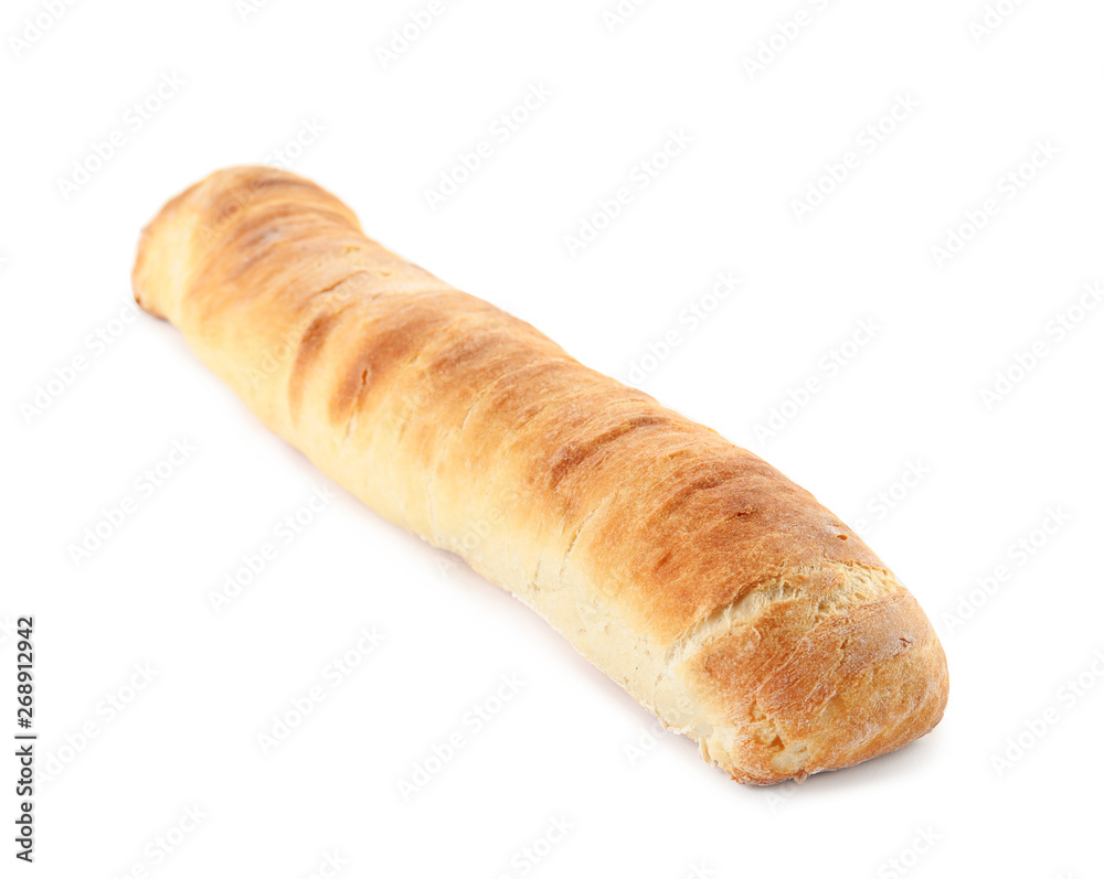 Tasty baguette isolated on white. Fresh bread Tasty baguette isolated on white. Fresh bread