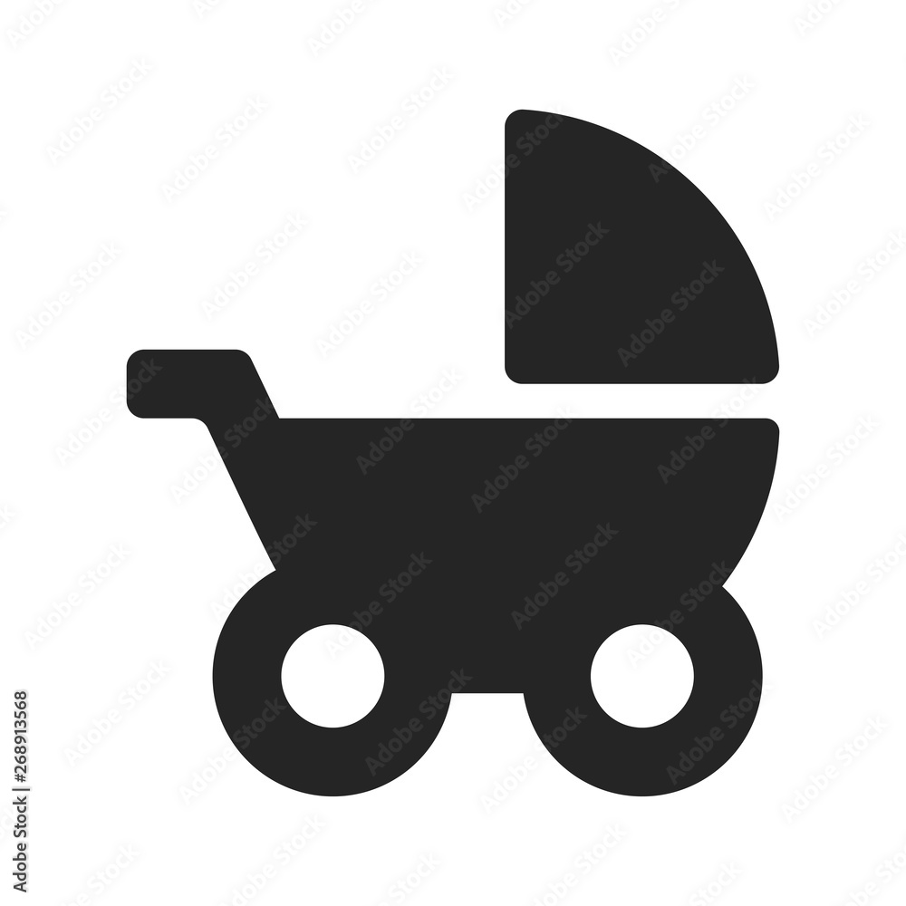Baby stroller vector icon