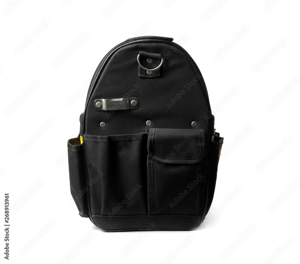 Fototapeta premium Empty bag for construction tools isolated on white