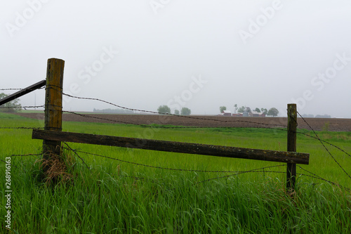 Fence in the rain