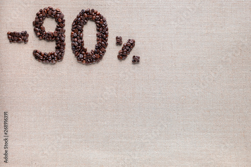 90% discount from coffee beans aligned top left