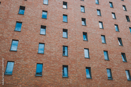 windows on residential building facade apartment house -