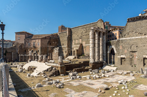 ROME, ITALY - JUNE 23, 2017: Amazing view of Forum of Nerva in city of Rome, Italy