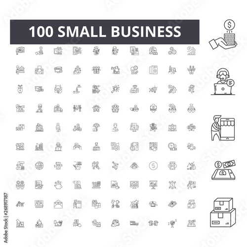 Small business line icons, signs, vector set, outline concept illustration