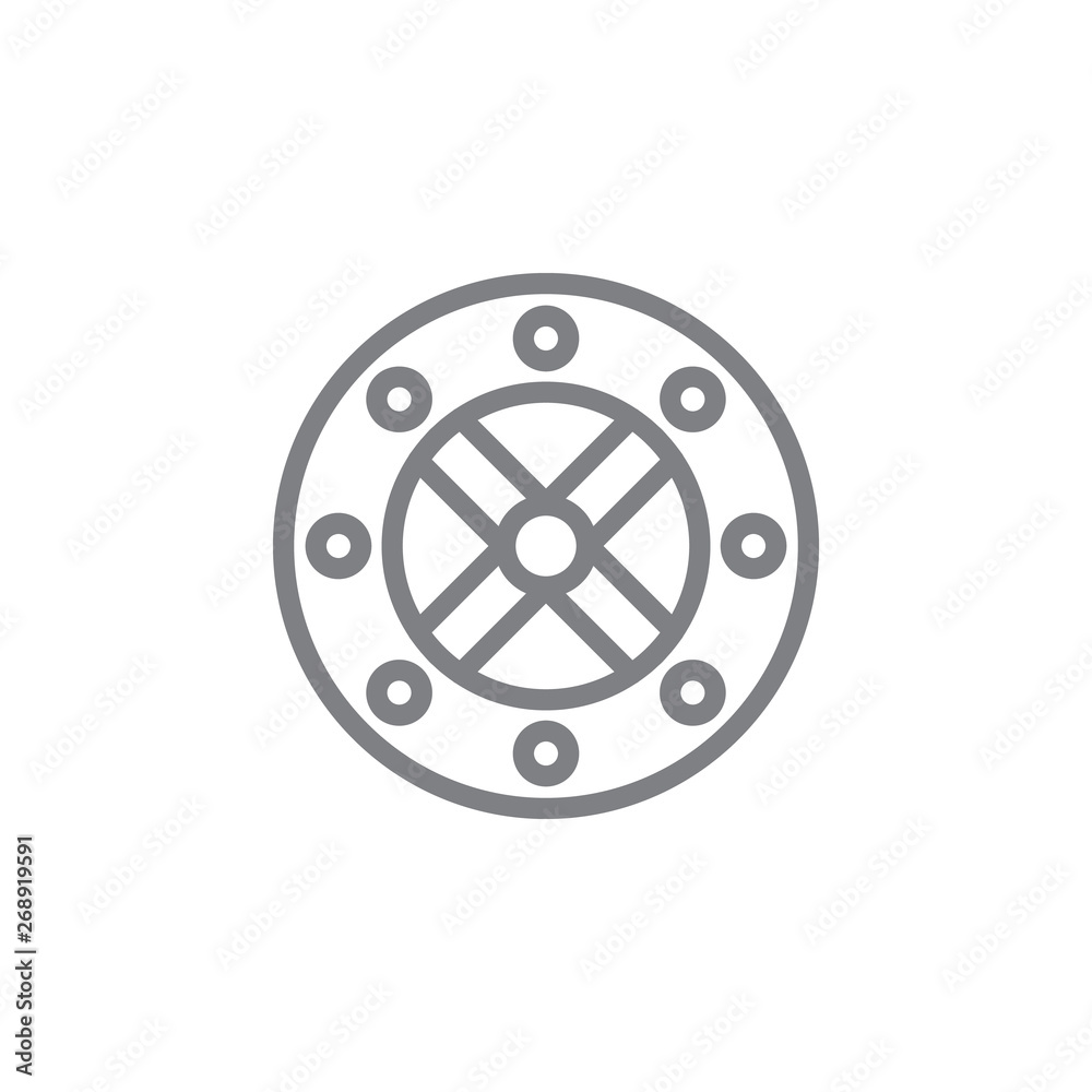 Fototapeta premium Viking, sew icon. Element of myphology icon. Thin line icon for website design and development, app development. Premium icon