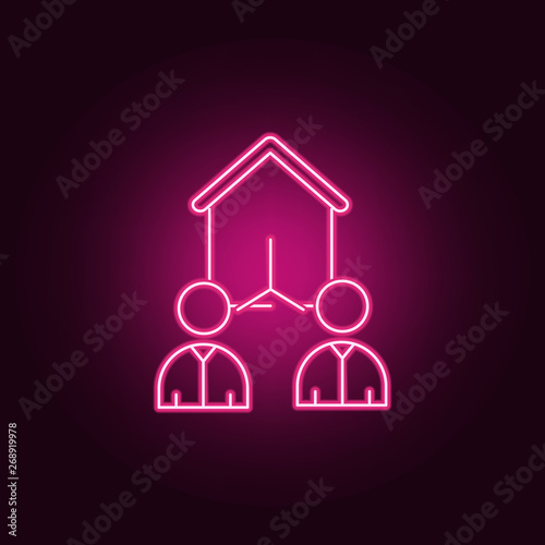 people select home neon icon. Elements of Real Estate set. Simple icon for websites, web design, mobile app, info graphics