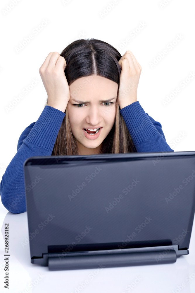 young girl laptop computer young girl laptop computer