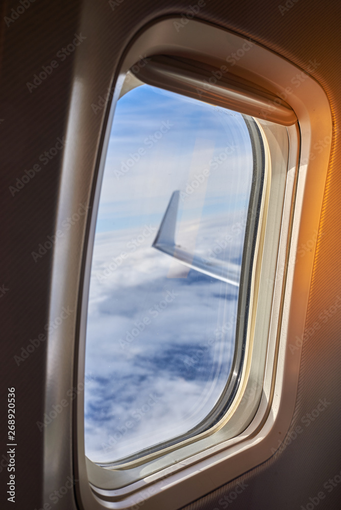 View of the wing of a plane from the window