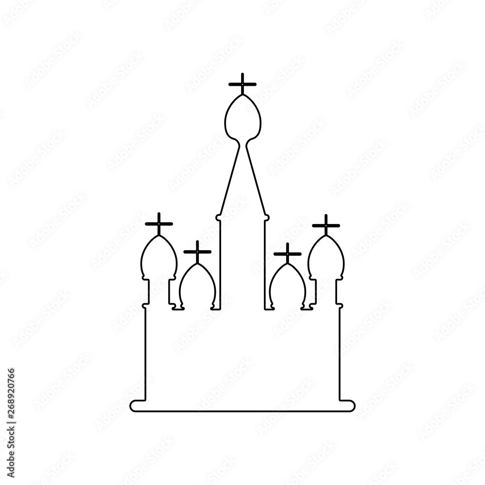 church with domes icon. Element of Russia for mobile concept and web apps icon. Outline, thin line icon for website design and development, app development church with domes icon. Element of Russia for mobile concept and web apps icon. Outline, thin line icon for website design and development, app development