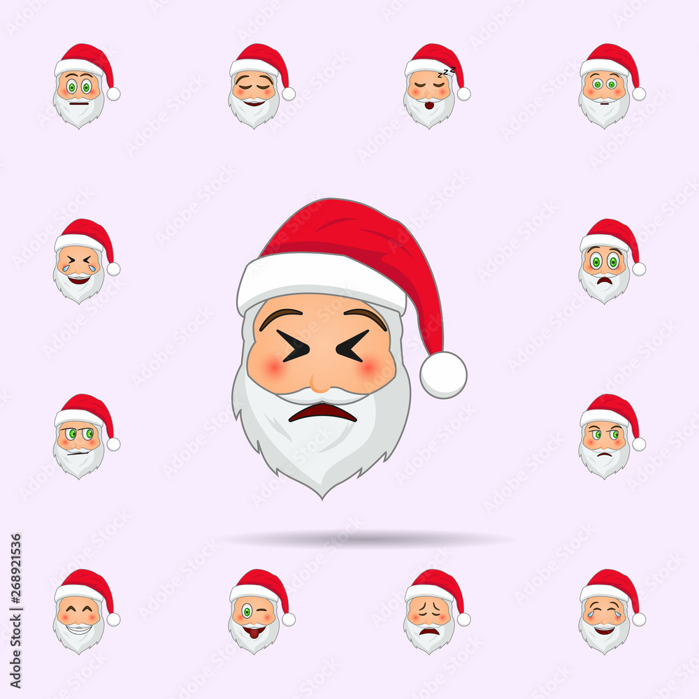 Santa Clause in insistence emoji icon. Santa claus Emoji icons universal set for web and mobile