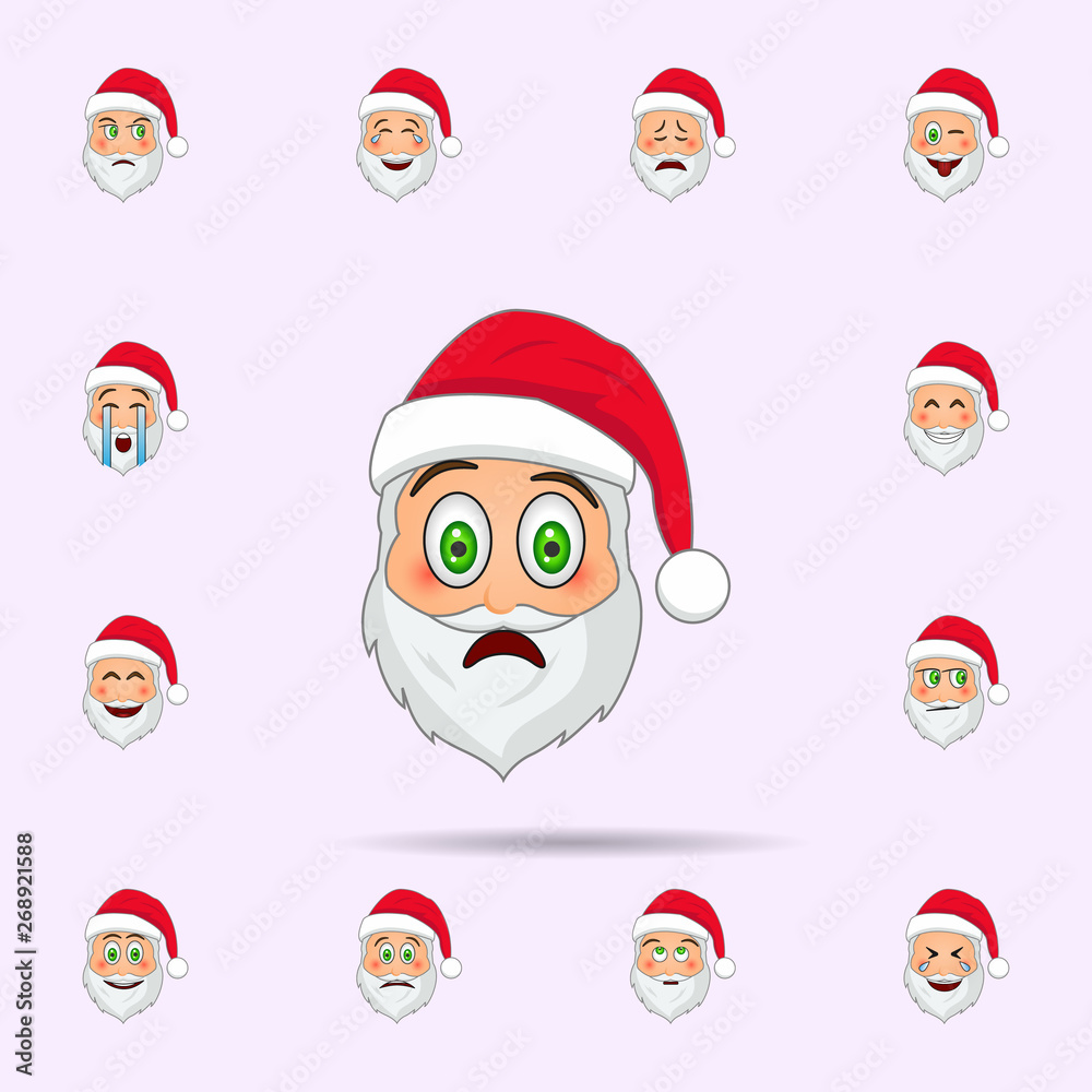 Santa Clause in frightened emoji icon. Santa claus Emoji icons universal set for web and mobile