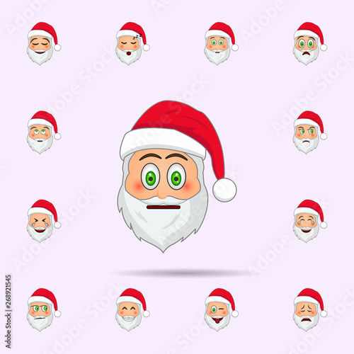 Santa Clause in indifference emoji icon. Santa claus Emoji icons universal set for web and mobile