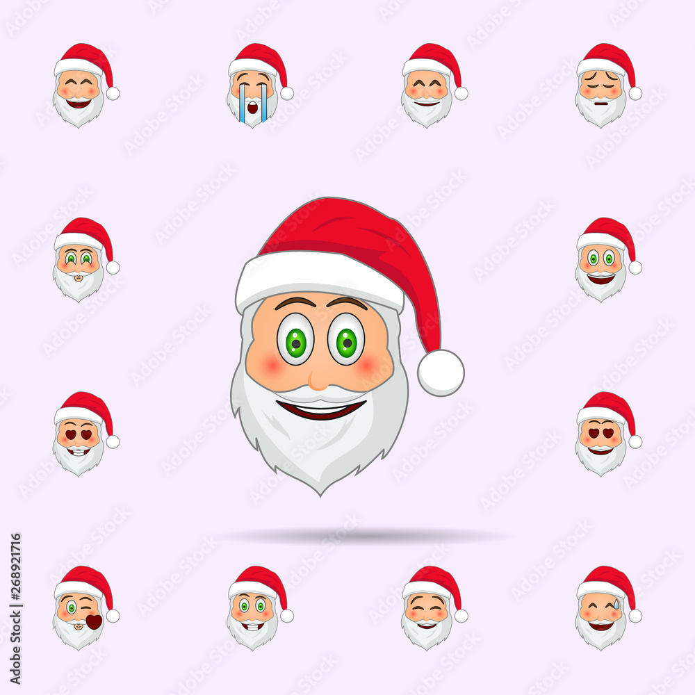 Santa Clause in surprised, smile emoji icon. Santa claus Emoji icons universal set for web and mobile Santa Clause in surprised, smile emoji icon. Santa claus Emoji icons universal set for web and mobile