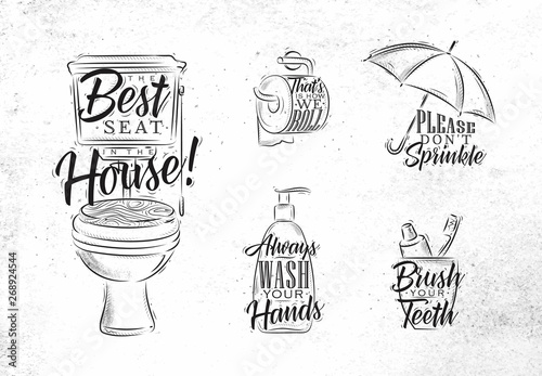 Set of toilet graphic symbols