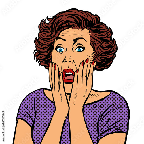 surprised retro woman