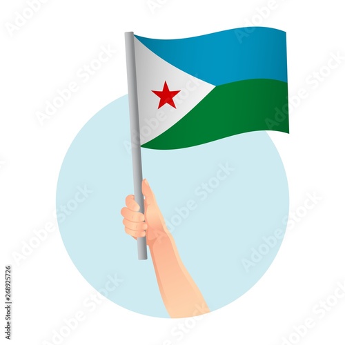 Djibouti flag in hand icon © Visual Content