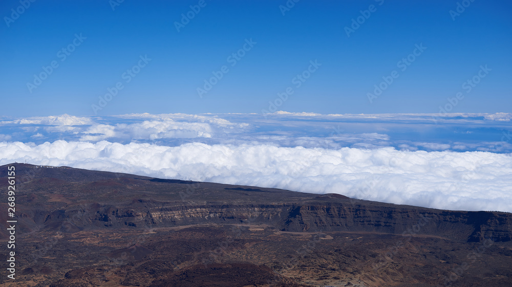 View from the top of the Teide mountain on Tenerife, Spain